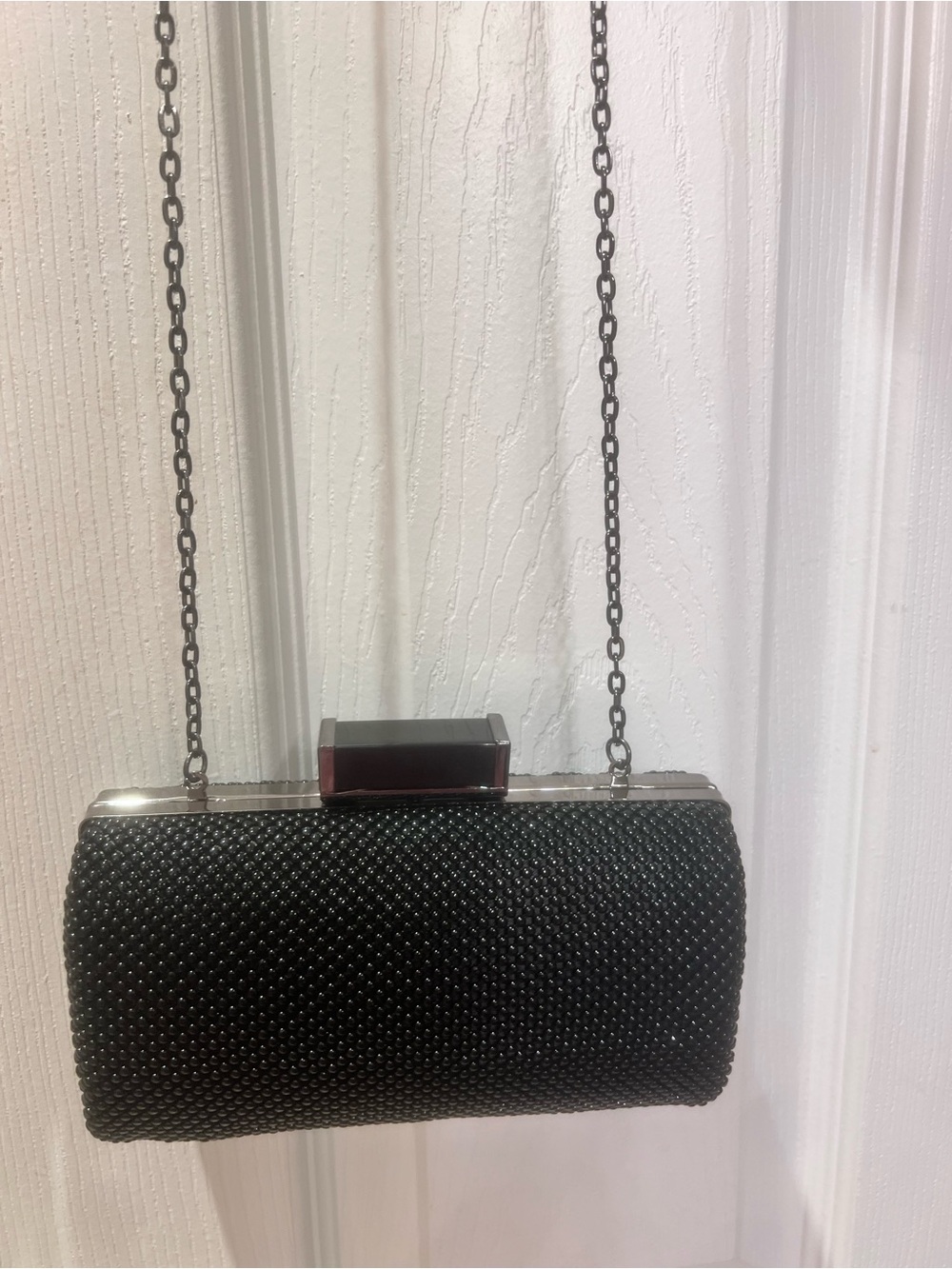 Black Beaded Evening Clutch Handbag
Exudes Sophistication. Excellent Condition